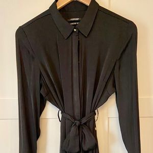 barely worn, full length shirt dress with tie